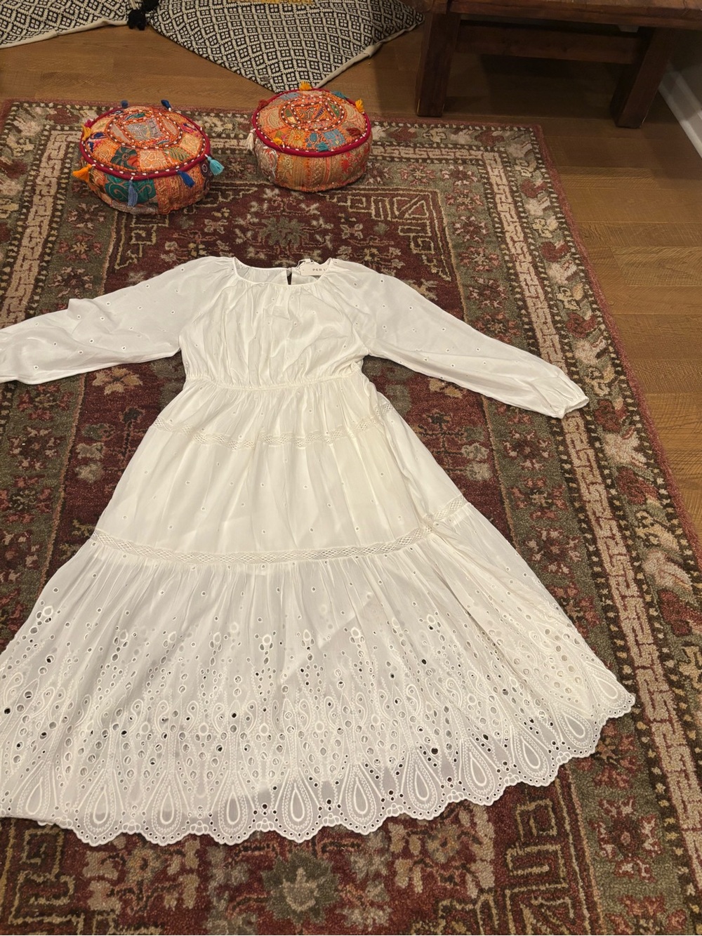 per una White Broderie Anglaise Tiered Maxi Dress